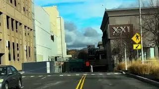 Driving through very quiet residential area in New York City