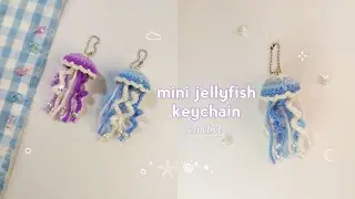 How to Crochet a Mini Jellyfish Keychain | Easy Crochet Tutorial💜💙