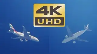 Planes through telescope #5 [4K ULTRA HD]