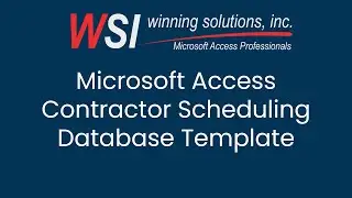 Microsoft Access Contractor Scheduling Database Template