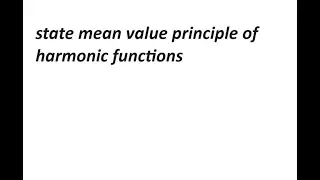 state mean value principle of harmonic functions