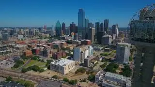 Aerial Drone Footage of Downtown Dallas TX