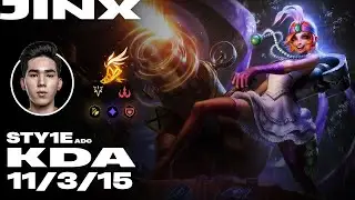 TH&Aacute;CH ĐẤU VIỆT NAM - (FULL GAME) Sty1e Jinx vs Ziggs Adc KDA 11/3/15 - 306cs (Patch 13.20)