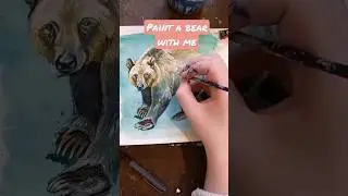 paint a bear with me #sketchbookpage #animalpainting #acrylic #art #bear #shorts #illustration