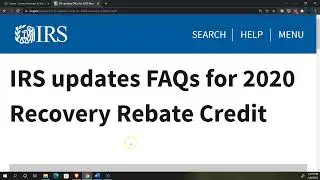 IRS updates FAQs for 2020 Recovery Rebate Credit