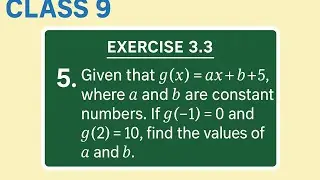 Class 9 Math | Exercise 3.3 Q5 | Solve g(x) = ax + b + 5 | Urdu & English Medium | Full Explanation