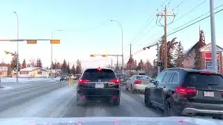 Driving in Calgary, Alberta at  -24degC, 4th St NE Dec 02,2022