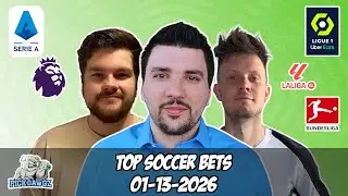 Free Soccer Bets 1/13/26 PickDawgz On the Pitch EPL, LaLiga, Bundesliga, Serie A, Ligue 1 Free Bets