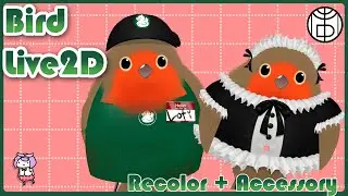 Bird Coffee Maid #live2d / #vtube Avatar - Recolor+Accessory (Etsy!)