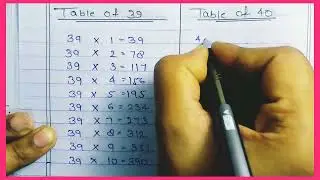 Table of 39 and 40/Educational videos/Maths