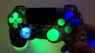 Stickerbomb Custom Ps4 Controller RGB Rainbow LED's Colour Changing