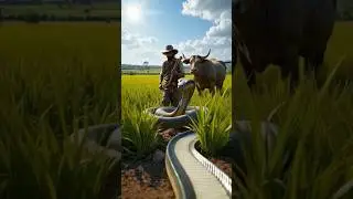 Farmer farming farming banana but monkey destroying banana tree 😭 #ai  #snake #home