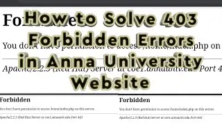 How to Solve 403 forbidden Errors in  Anna university Website || Tamil || AU