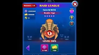 SNAKE EYE 321-325 BOSS RAID LEAGUE LEVEL GAAS GALAXY ATTACK ALIEN SHOOTER #bossraidleague