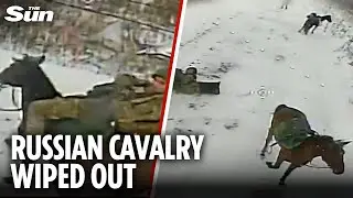 Ukrainian drones cut down Russian attackers on HORSEBACK