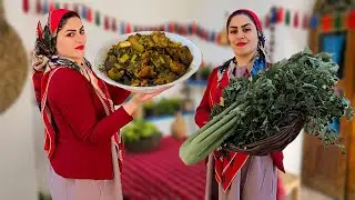 Самое вкусное рагу с сельдереем в мире, приготовленное в сердце иранской деревни! 🥬