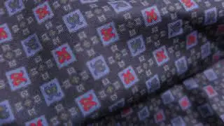 Spazio Artigianale British Silk Bespoke Handmade Ancient Madder Tie Geometric Pattern - Navy Blue