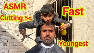 ASMR Full video fast youngest Barber 💈 ln the world 🌍 fast & Slow Haircut 💇 Dirty  Man Haircut