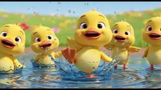 Five Little Ducks Playing by the Pond Russian