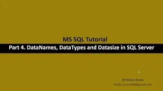 Part 4: DataNames, Data Types and Data size in SQL Server