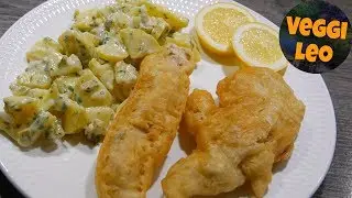 Veganer Backfisch aus Bananenblüten