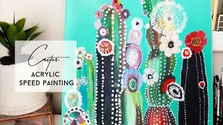 Cactus | Acrylic Painting Timelapse | Karla Márquez