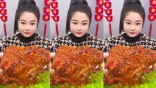 Chinese Food Eating Show Braised lamb Head With Spicy Sauce And Malatang Noodle