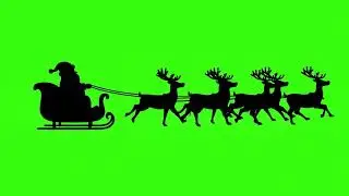 Santa Silhouette Flying Green Screen | Minimal Christmas Loop 01