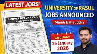 University of Rasul Jobs 2026 | Non-Teaching Staff Vacancies | Last Date 25 January | Classified PK