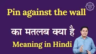 Pin against the wall meaning in Hindi | Pin against the wall ka matlab kya hota hai | Spoken English