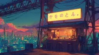 1990s Rooftop Sunset Caf&eacute; 🌇 Lofi Hip Hop Chill Beats | Study, Relax & Night Focus