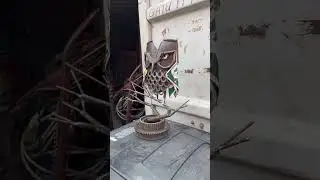 Owl Sculpture out of a Broken Shovel