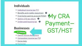 My CRA Payment-GST/HST