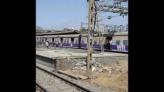 Jessop AC DC Retrofitted EMU Local Train at Vasai Railway Station, India- Indian (Western) Railways