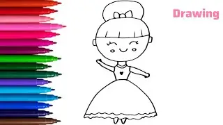 How to Draw a Dancing Girl for Kids | Girl Drawing | Drawing For Kids