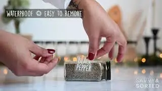 Savvy & Sorted White CAPS Spice Jar Labels