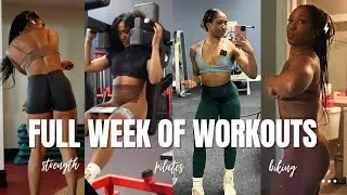 MY FOUR DAY WORKOUT SPLIT | a PERFECT mixture of strength training, pilates & biking + healthy eats