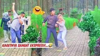 KAGETNYA SANGAT EKSPRESIF SAAT DI PRANK MANUSIA DAUN 😂 BUSHMAN PRANK
