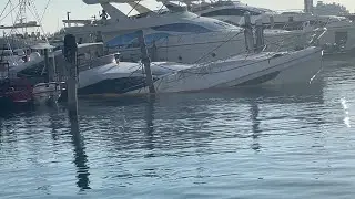 Yacht Sinks at Miami Beach Marina