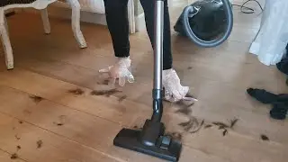 ASMR Hair Crunching Sounds | Boots, Socks & Plastic Gloves On Feet | Miele Vacuum White Noise