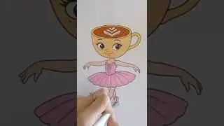 🩰☕️Cappuccino Ballerina coloring #shorts #ballerinacapuccina #coloring