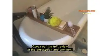 Review VaeFae Teak Bathtub Tray, Wooden Bath Caddy Tray for Bathtub, Bath Tub Wood Tray Table for Tu