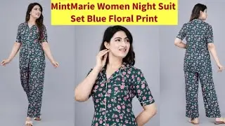 MintMarie Women Night Suit Set Blue Floral Print #fashion #nightdress #sptechnicaladda