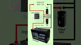 12V to 5V DC converter circuit | Step down converter | 7805 #shorts