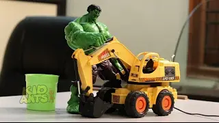 JCB Truck Car Wash | Kids Car Cartoon | Incredible Hulk Washing JCB Truck