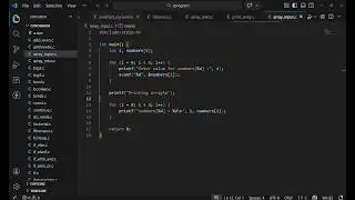 Reading input values for array in C program