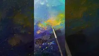 Sacred Realm painting inspired by the ocean and nebula #mixedmedia #abstractart #abstractpainting