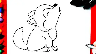 COMO Desenhar LOBO Fofinho super Fácil