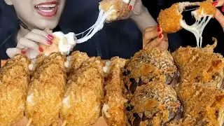 ASMR EATING MOZZARELLA CHEESE STICKS, CRISPY FRIED EGG PLANTS MUKBANG | MUKBANG COCO #foryou 