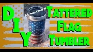 DIY Tattered Flag Yeti Stainless Steel Tumbler in Cerakote | Stencil | 3 Color